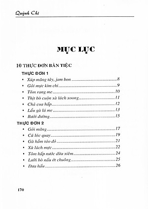 Sách Thực Đơn Đãi Tiệc