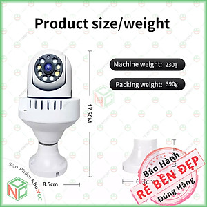 (Báo Cháy) Camera Báo Khói Dạng Bóng Đèn KhoNCC Hàng Chính Hãng - Cho Ngôi Nhà Bạn An Toàn Hơn - KLM-CBKBD-HY221