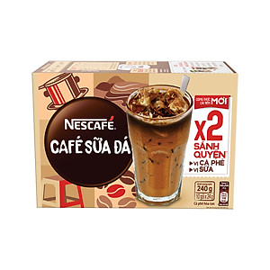 Cà phê hòa tan Nescafé 3in1 cà phê sữa đá (Hộp 10 gói x 24 g)