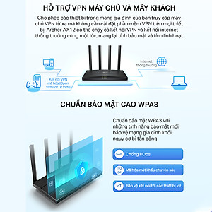 Bộ Phát Router WiFi 6 TP-Link Archer AX12 Băng Tần Kép AX1500 - HÀNG CHÍNH HÃNG