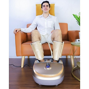 Máy Massage Chân Nén Ép Trị Liệu Suy Giãn Tĩnh Mạch Nikio NK-187 - Máy Mát Xa Dây Ấn Lòng Bàn Chân, Mu Bàn Chân, Ngón Chân, Bắp Chân - Công Nghệ Tiên Tiến: Con Lăn, Túi Khí Và Nhiệt Sưởi - Nhiều Chế Độ Matxa, Có Remote Điều Khiển