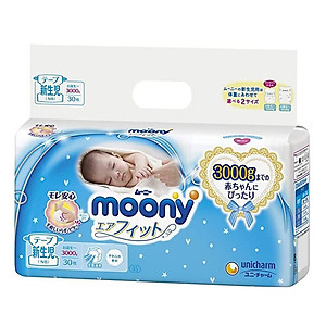 Tã dán cao cấp Moony 3S dành cho trẻ sơ sinh dưới 3 KG