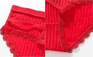 Quần lót nữ cotton cạp chéo  - Đỏ