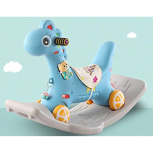 NGỰA BẬP BÊNH có BÁNH XE cho bé - có bộ phát nhạc - Màu ngẫu nhiên