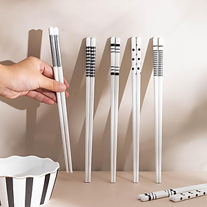 [KoSuyTu] Hộp 5 Đôi Đũa Gốm Sứ Cao Cấp Bền Đẹp An Toàn Cho Sức Khỏe - Đũa Ăn Cơm Kháng Khuẩn Chống Nấm Mốc Không Sơn Mài 