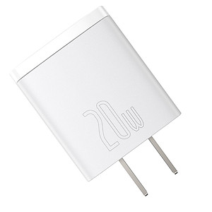 Củ sạc nhanh PD 20W Baseus Compact Quick Charger chuôi dẹt 1 cổng Usb và Type-C - Hàng chính hãng