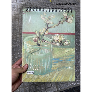 Sổ tay vẽ phác thảo chân dung màu chì bìa BST tranh VanGogh khổ A4 100gsm dễ thương cao cấp