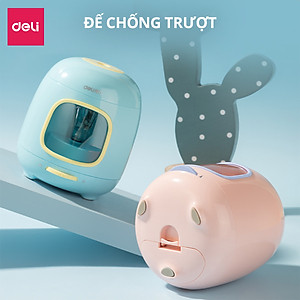Gọt Bút Chì Điện Tự Động Deli Kèm Sticker Dễ Thương - 3 Chế Độ Tiện Lợi An Toàn Trẻ Nhỏ Học Sinh Văn Phòng Bút Chì Gỗ 2B