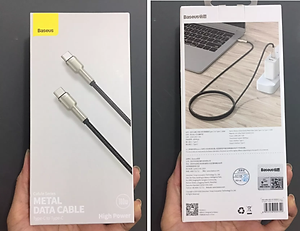 Cáp sạc C to C 100W Baseus Cafule Series Metal Data Cable - Hàng chính hãng