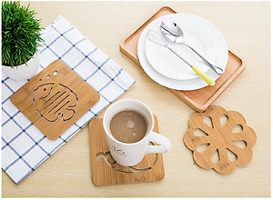 Combo 5 đế lót nồi bằng gỗ chịu nhiệt hình thú (giao mẫu ngẫu nhiên)