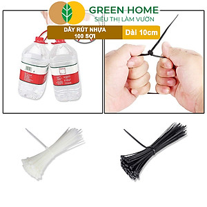 Dây rút nhựa, D10cm, bao 100 sợi, màu đen, siêu bền, dẻo, làm giàn, đỡ trái, cố định hàng rào, dây cáp điện |Greenhome