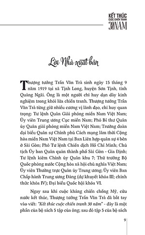 Kết Thức Cuộc Chiến 30 Năm - Thượng tướng Trần Văn Trà
