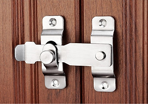 Chốt Khóa Cài Cửa KUNBE Bằng Thép Không Gỉ, Then Cửa Có Chốt Cố Định Thanh Gạt Loại To An Toàn, Chắc Chắn