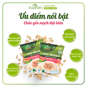 Combo 6 Gói Cháo Yến Mạch Thịt Heo Bằm Xuân An 40G (Tặng Kèm 1 Gói)