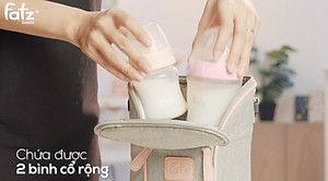 Túi giữ nhiệt bình sữa đôi (chứa được 2 bình sữa cổ siêu rộng) có thể giữ ấm hoặc giữ lạnh + tặng 2 zipper 20x30cm dùng bao đựng bình sữa giúp giữ nhiệt tốt hơn