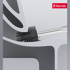 Cọ bồn cầu silicon, cọ toilet nhà vệ sinh 2 trong 1, có thể treo tường và cây gắp tóc Parroti Silicon SL02