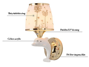 Đèn tường DOLPHIN kiểu dáng hiện đại trang trí nội thất cao cấp - kèm bóng LED chuyên dụng [ẢNH THẬT 100%].