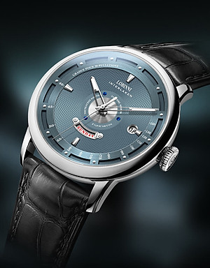 Đồng hồ nam chính hãng LOBINNI L18087-2 hàng mới fullbox hãng ,máy cơ kính sapphire chống nước đầy đủ,mặt tròn xanh dây da đen xịn