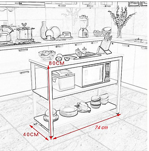 Kệ bếp thông minh đa năng 159-3 loại để được lò vi sóng lò nướng nồi cơm điện gỗ lõi xanh phủ melamine chống nước, hàng được sản xuất tại Việt Nam