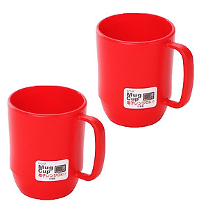 Combo Cốc nhựa uống nước Inomata nội địa Nhật Bản - Đỏ