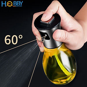 Bình phun xịt dầu ăn thủy tinh nắp bọc inox 304 Hobby Home Decor BD200