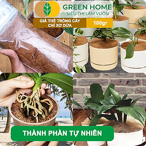 Chỉ Xơ Dừa Greenhome, Bao 100gr, Chuyên Dùng Giá Thể Trồng Lan, Kiểng Lá, Đắp Gốc Giữ Ẩm Cây Trồng