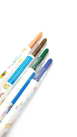 Bút Sáp Màu Xoay - 12 Màu DK 3302-12 (Hộp Nhựa PP)