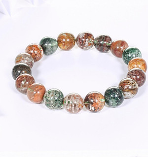 Vòng tay thạch anh ưu linh rêu đa sắc hạt đá 11mm - Ngọc Quý Gemstones