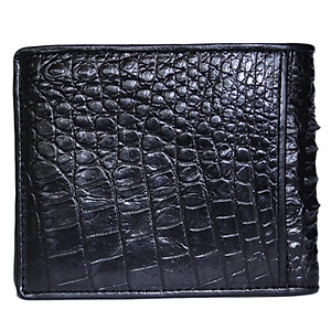 Ví Nam Da Cá Sấu Huy Hoàng HT2219 (12.5 x 10 cm) - Đen