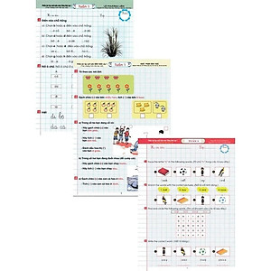 Sách - Phiếu Bài Tập Cuối Tuần Môn Toán - Tiếng Việt - Tiếng Anh Lớp 1 - Combo 3 Cuốn - Theo Chương Trình Tiểu Học Mới