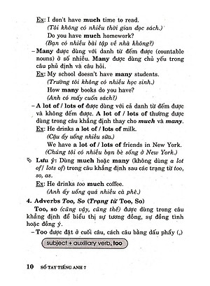 Sổ Tay Tiếng Anh - Lớp 7