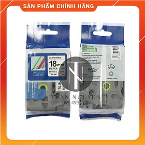 [Combo 3 hộp] Nhãn In đa lớp Tz2-241 - Đen nền trắng 18mm x 8m - Hàng nhập khẩu