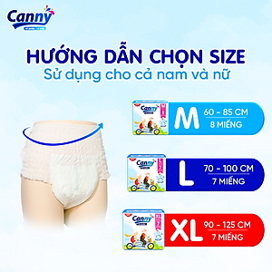 Tã/Bỉm Quần Người Lớn Canny Siêu Mềm, Siêu Thấm, Kháng Khuẩn Size L7 (7 Miếng)