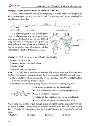 Sách - 60 Đề Minh Họa Tốt Nghiệp THPT 2026 - Môn Hóa Học
