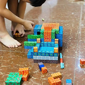 Combo 50 Khối Minecraft Nam Châm, Đồ Chơi Lắp Ráp Có Từ Tính Mô Hình Xây Dựng Cho Bé Sáng Tạo, Đồ Chơi Trẻ Em HT SYS