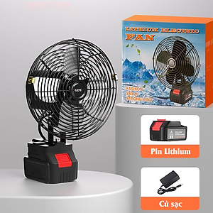 Quạt Sắt Mini Sạc Tích Điện GDV Siêu Mát Dùng Chân Pin Phổ Thông Pin 10Cell - Hàng Chính Hãng