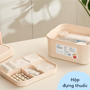 Hộp Đựng Thuốc Gia Đình 2 Tầng Okina , Hộp Y Tế ĐA NĂNG Phân Loại Thuốc Cỡ Lớn Siêu Tiện Dụng - Hàng chính hãng inochi ( Tặng kèm khăn lau pakasa) Giao màu ngẫu nhiên