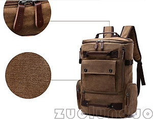 Balo Nam Thời Trang Du Lịch Cỡ Lớn Vải Bố Canvas Bền Chắc Phong Cách mới Dành Cho Đi Học, Dã Ngoại, Đi Phượt, Đựng Laptop (14-17")