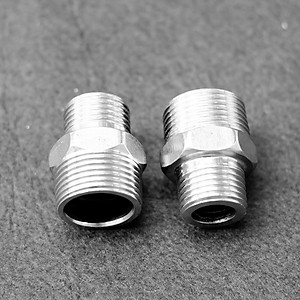 Combo 02 nối ren ngoài 27 – ren ngoài 21 Inox, nối 2 đầu ren ngoài 27-21 Inox, 2 ren ngoài 27-21 Inox