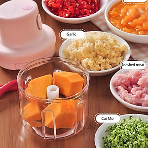 Máy Xay Tỏi Hồng 250ml- Máy Xay Mini Xay Tỏi Ớt Tiêu Cầm Tay Đa Năng