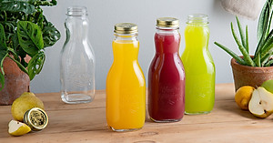 Chai thủy tinh nắp vặn Quattro 1000ml thân bầu - Bormioli Rocco - Italy