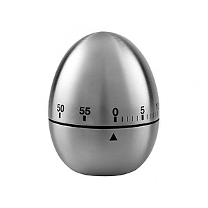 Đồng hồ hẹn giờ hình quả trứng vỏ inox sang trọng - Hàng chính hãng
