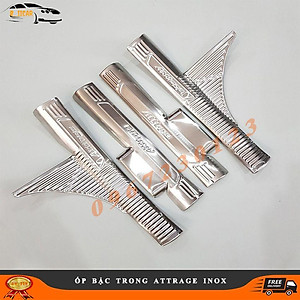 Ốp Nẹp Bước Chân Ô Tô Mitsubishi Attrage 2016- 2021 Mẫu Titan - Inox Phụ Kiện Ô TÔ Thiết Yếu