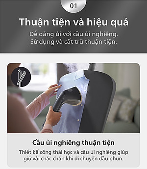 Bàn Ủi Hơi Nước Trụ Đứng Philips STE3170 /80 Có Cầu Ủi StyleBoard nghiêng, Premium (2000W) - Hàng Chính Hãng