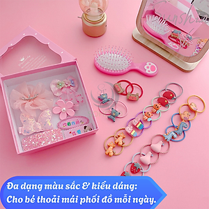 Túi Hộp Kéo 28 Chi Tiết Kẹp Tóc Dây Cột Tóc Làm Quà Tặng Dễ Thương Phụ Kiện Tóc Cho Nữ Và Bé Gái
