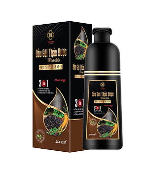 Dầu Gội Nhuộm Đen / Nâu Tóc SINORI Thảo Dược Chai 500 ml, Phủ Bạc Chiết Suất Từ Nhân Sâm, Hà Thủ Ô, Ngũ Bội Tử, Trắc Bạch Diệp, Vừng Đen Và Gừng, Hoàn Toàn Từ Thiên Nhiên