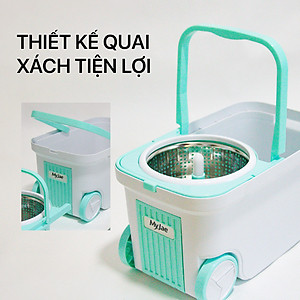 [Tặng Bông Lau] Bộ Lau Nhà MyJae Đài Loan Sợi Microfiber Xoay Siêu Tốc 360 Độ Thông Minh 129.5cm