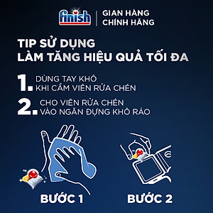 Viên Rửa Chén Bát Finish Powerball Quantum Powerful Clean & Shine 64 viên