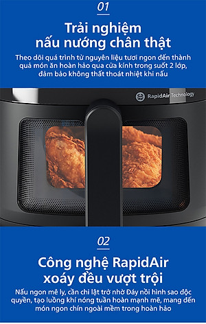 Nồi Chiên Không Dầu Philips 4.2 lít NA220/00 - Hàng Chính Hãng