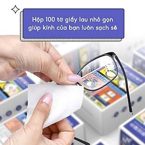 Hộp 100 khăn lau kính nano chống bám hơi nước, lau sạch nhờn vân tay bụi bẩn trên mắt kính, điện thoại, laptop, máy ảnh - HENRYSA